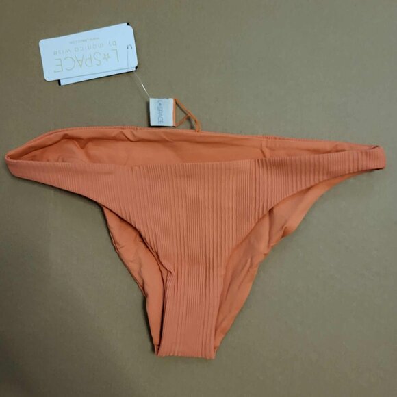 NWT L Space Women's Small Camacho Bottom Orange Ribbed PTCMC21 SUT - Picture 1 of 5